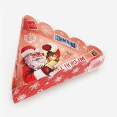 Коробка для сладостей с прозрачной крышкой "Новогодняя почта" 18х18х4 см 10423681