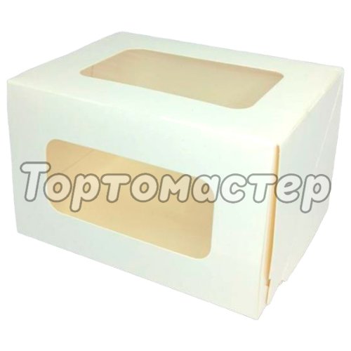 Коробка для рулета с окном белая 20х12х10 см ForG CAKE ROLL W 200*120*100ST