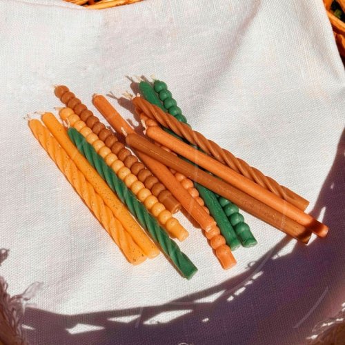 Свечи декоративные для бенто-торта Осенний микс 12 шт 