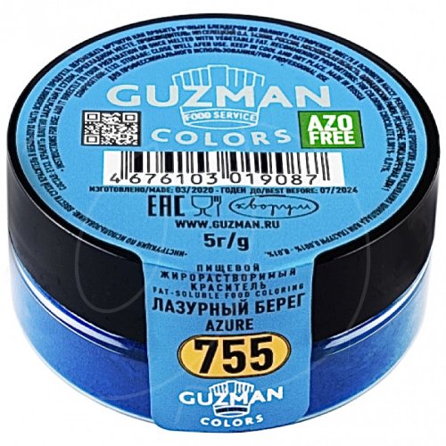 Краситель пищевой сухой жирорастворимый GUZMAN "Лазурный берег 755" 5 г 755, 419 ₽ Краситель пищевой сухой жирорастворимый GUZMAN "Лазурный берег 755" 5 г 755