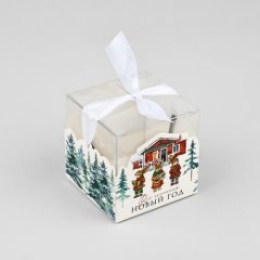 Коробка для сладостей "Новогодние зайки" 7х7х7 см 10531867
