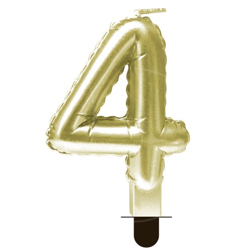 Свеча декоративная Цифра "4" Шар Золото 622095-4	
