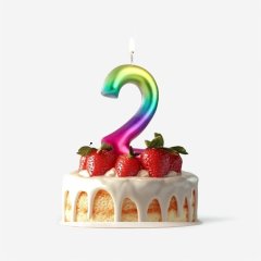 Свеча декоративная Цифра "2" Шар Радуга 5311069, 139 ₽ Свеча декоративная Цифра "2" Шар Радуга 5311069