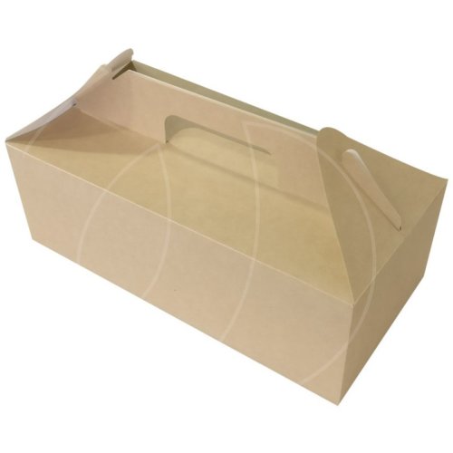 Коробка для сладостей с ручкой крафт 28,4х14х3х9,8 см OSQ BOX WITH HANDLE К   (ECO BOX WH)
